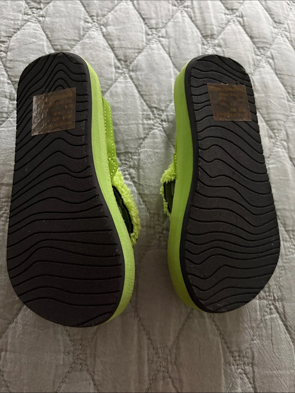 Reef Kids Lime Green Monster Slingback Sandals 5/6